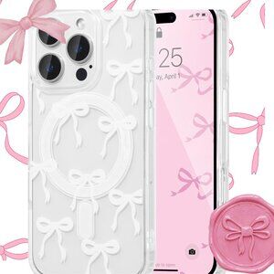 iPhone 13 Pro Max Clear Bow Case – MagSafe Compatible, Slim Shockproof